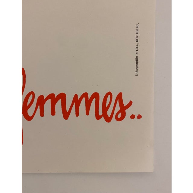 Original Vintage Bal du Moulin Rouge Femmes Offset Lithograph Poster by René Gruau, 1983 For Sale - Image 9 of 15