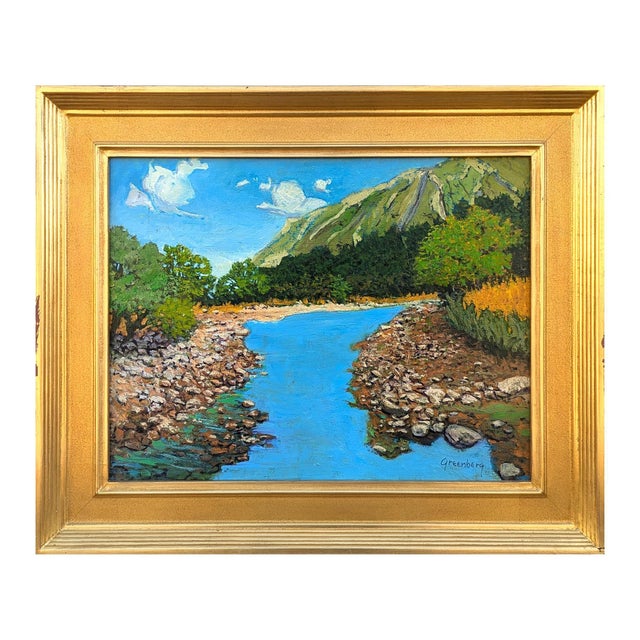 Jerry Greenberg "Passing Clouds" Contemporary Realistic Texas Nature River Landscape Painting, 2020s For Sale - Image 4 of 11