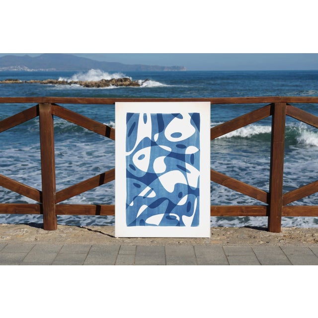 "Abstract Jellyfish I" Contemporary Abstract Cyanotype Print For Sale In Miami - Image 6 of 8