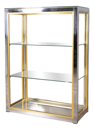Vintage Metal and Glass Shelf by Renato Zevi, 1970s