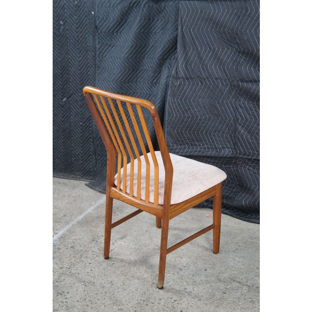 1980s Set of 8 Otmar Danish Scandinavian Modern Teak Slat Back Dining Chairs MCM For Sale - Image 10 of 13