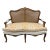 1920s French Cane Back Upholstered Settee For Sale