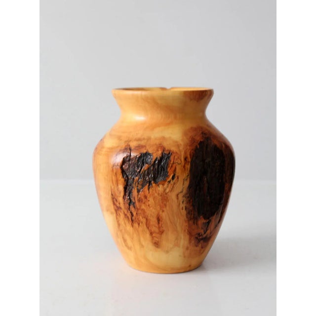 Wood Vintage Burl Wood Vase For Sale - Image 7 of 9