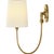 Modern Thomas O'Brien for Visual Comfort Signature Reed Single Sconce in Hand-Rubbed Antique Brass with Linen Shade For Sale - Image 3 of 7