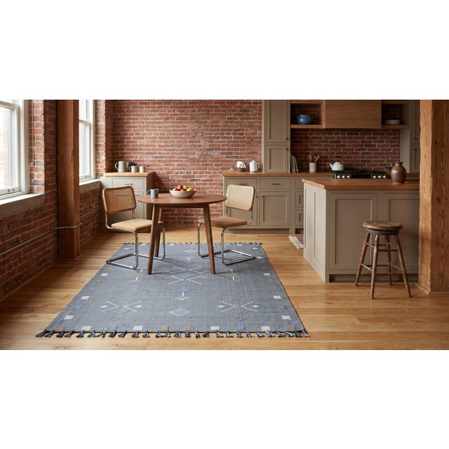 4x6 Gray Flat Weave Wool Diamond Constellation Geometric Modern Carpet Rug For Sale - Image 13 of 15