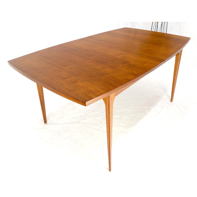 Adrian Pearsall Tapered Legs Walnut 3 Leaves Danish Mid Century 66" Long Dining Table MINT! For Sale - Image 4 of 13