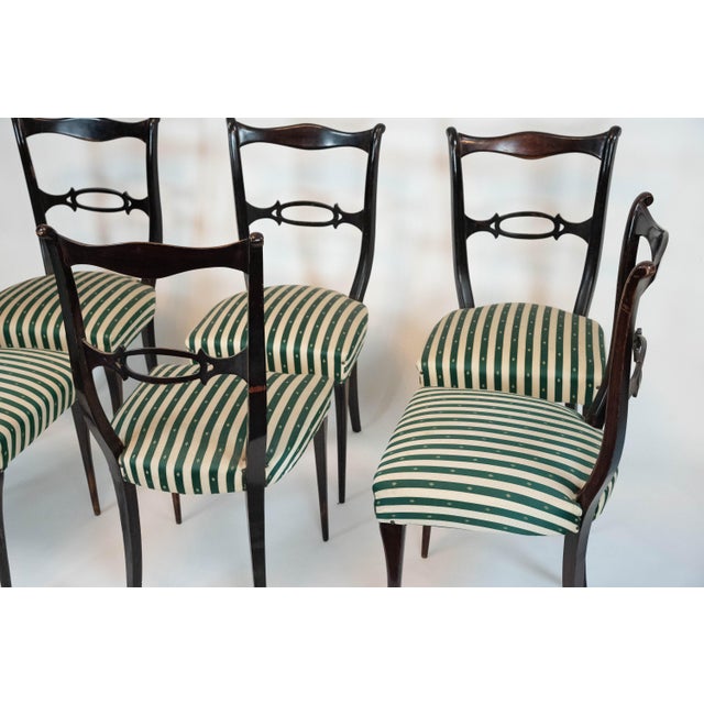 Paolo Buffa Mid-Century Modern Dining Chairs by Paolo Buffa, 1950s, Set of 6 For Sale - Image 4 of 16