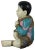 Asian Mid 20th Century Wood Carved Seated Asian Baby Jeweled Lacquered Sculpture, Thailand For Sale - Image 3 of 11
