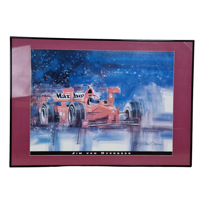 Vintage Offset Poster of Ferrari by Jim Van Overbeek, 1980s | Chairish