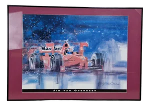 Vintage Offset Poster of Ferrari by Jim Van Overbeek, 1980s