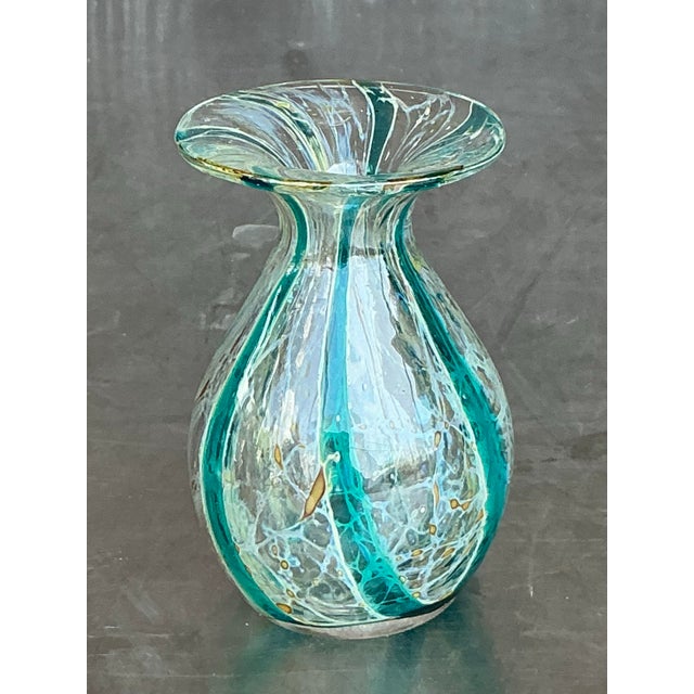 Vintage Mdina Malta Glass Vase For Sale - Image 4 of 10