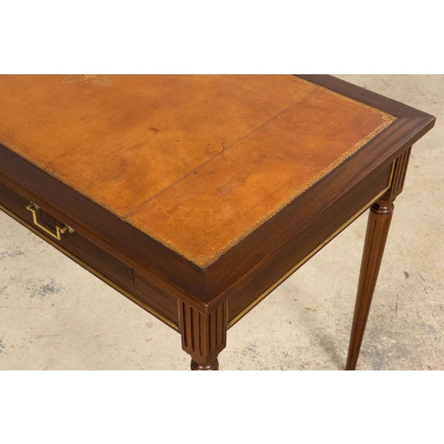 Mid-20th Century French Louis XVI Writing Desk in Mahogany & Leather For Sale - Image 16 of 18