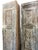 Mid-Century Modern Antique Carved Wooden Door Panel | Distressed Blue Floral Rustic Barn Door 96x27 For Sale - Image 3 of 6