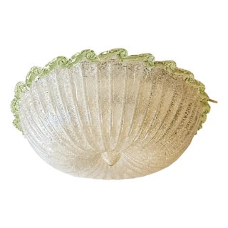 Italian White Graniglia Budinomurano Glass Flush Mount by Simoeng For Sale