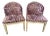 Pair of William Switzer Purple and Silver Zebra Print Velvet Chairs For Sale