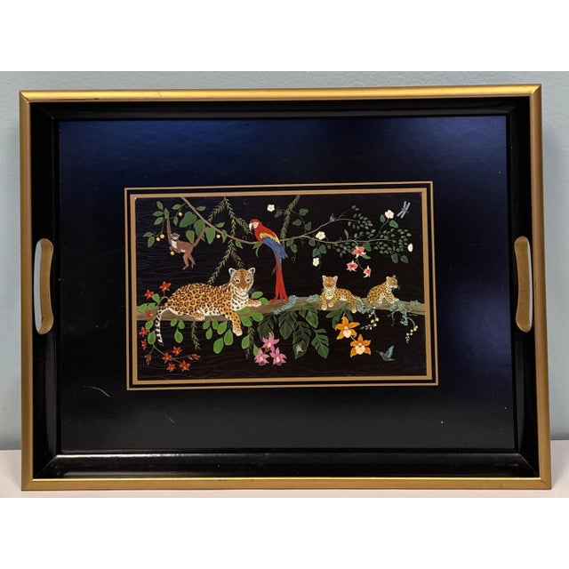 English Lynn Chase Jaguar Jungle Bowl, Tray and Ring Dishes - S/4 For Sale - Image 9 of 10