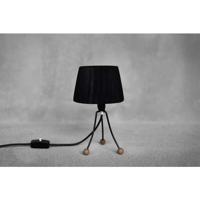 Table Lamp with Black Lampshade, Poland, 1960s For Sale - Image 10 of 11