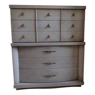 1950s Mid-Century Modern Highboy Dresser, One of Five Bedroom Pieces For Sale