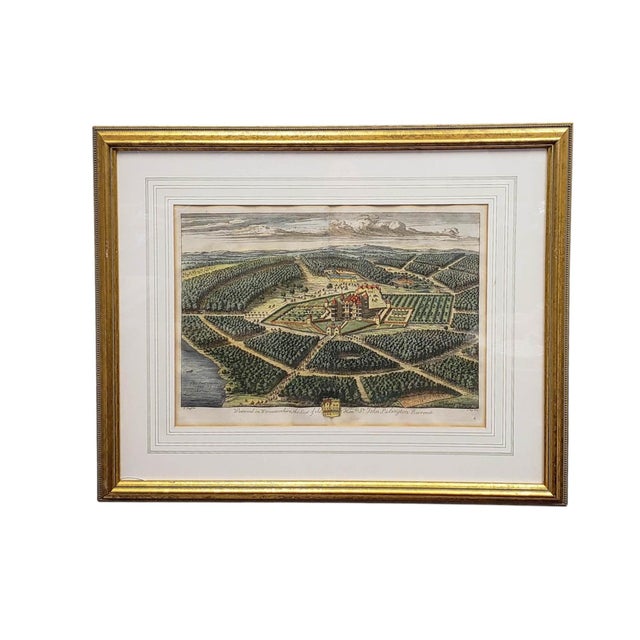 Set of 4 18th-Century Kip & Knyff Hand-Colored Country House Engravings - Framed For Sale - Image 11 of 17