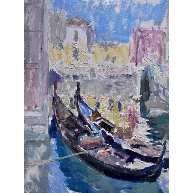 Georgij Moroz, Two Gondolas, Venice, Oil on Canvas, 1999 For Sale - Image 4 of 8
