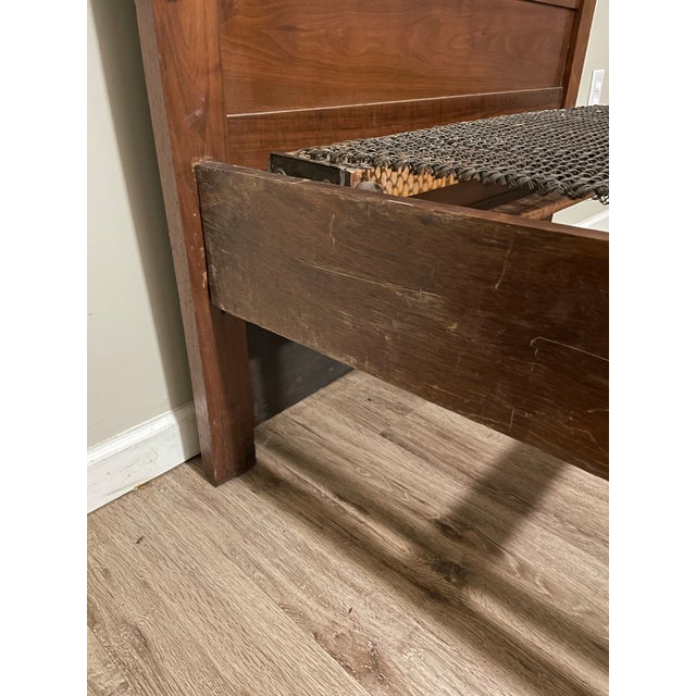 Late 20th Century Carved Hardwood Twin Bed For Sale - Image 9 of 12
