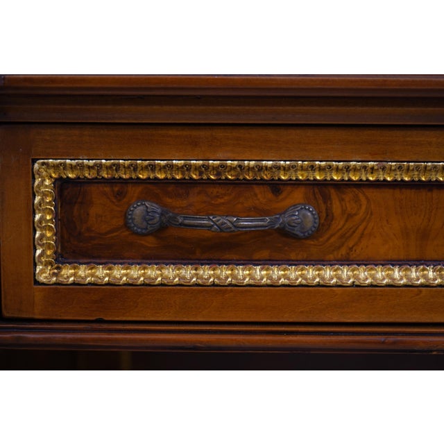 Francesco Molon Leather Top Walnut Executive Desk For Sale - Image 13 of 18