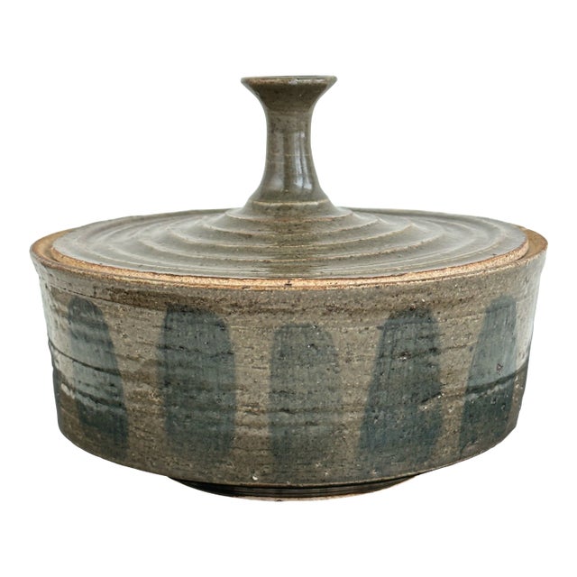 Mid-Century Studio Pottery Lidded Bowl For Sale