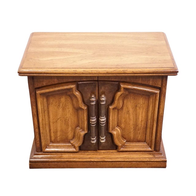 Spanish Revival Burlington House Pecan Spanish Mediterranean Revival 28" Cabinet Nightstand 80-410 For Sale - Image 3 of 10