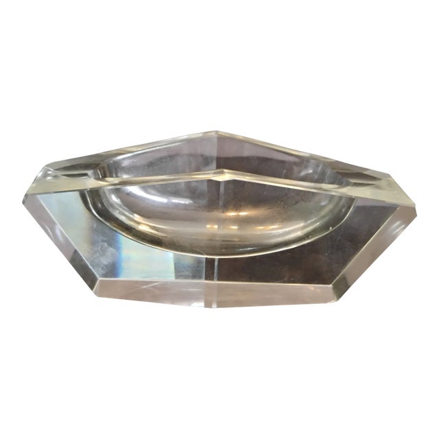 1960s Modern Crystal Ashtray For Sale