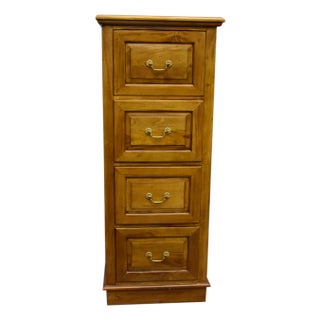 Legacy 4 Drawer File Cabinet - Light Brown Walnut For Sale