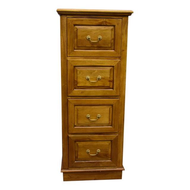 Legacy 4 Drawer File Cabinet - Light Brown Walnut For Sale