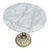 Vintage Hollywood Regency Round Blue Marble Top Brass Pedestal Side Table For Sale - Image 4 of 8
