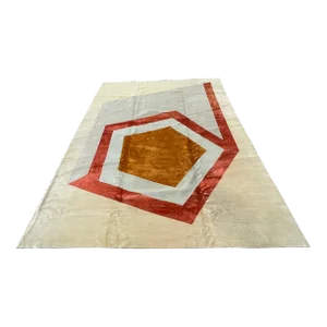 Frank Stella Style Geometric Design Rug
