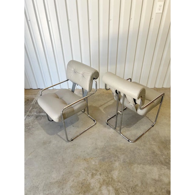 Light Grey 'Tucroma' Chairs by Guido Faleschini for I4 Mariani, 1980s, Signed For Sale - Image 15 of 18