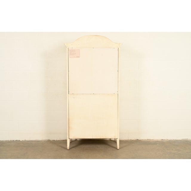 Henredon French Provincial Louis XV Cream Lacquered Armoire Dresser or Gentleman's Chest, Circa 1960s For Sale - Image 14 of 15