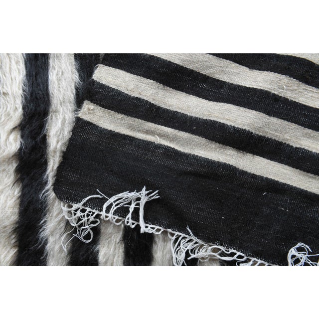 Vintage Turkish Hand-Knotted Wool Cotton Brown Kilim Area Rug For Sale - Image 4 of 9