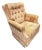 1970 Tuffted Velvet Gold Green Striped Swivel Arm Chair For Sale