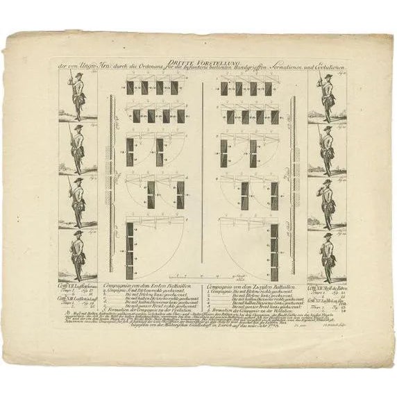 Holzhalb, Infantry Warfare and Infantry Training, 1773, Print For Sale