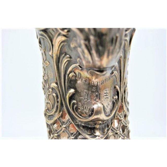 Glass Wine Jug with Embossed Silver Applications For Sale - Image 6 of 8