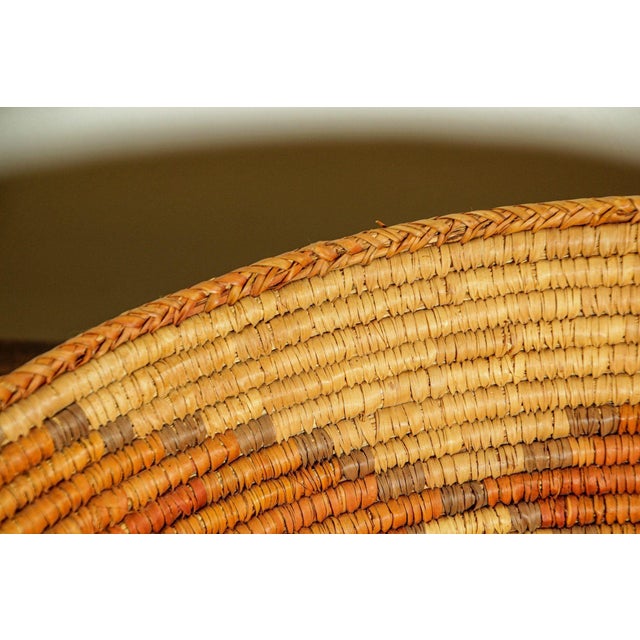 Tan Large American Western Basket Vintage Woven Reed 1950s For Sale - Image 8 of 12