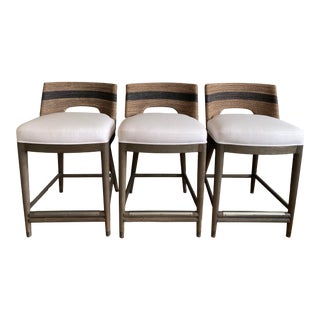 Palecek Fritz Rope Counter Stools - Set of 3 For Sale