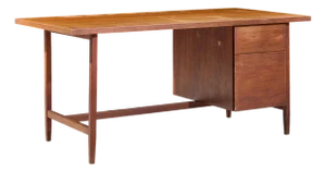 Florence Knoll Mid Century Walnut Executive Desk