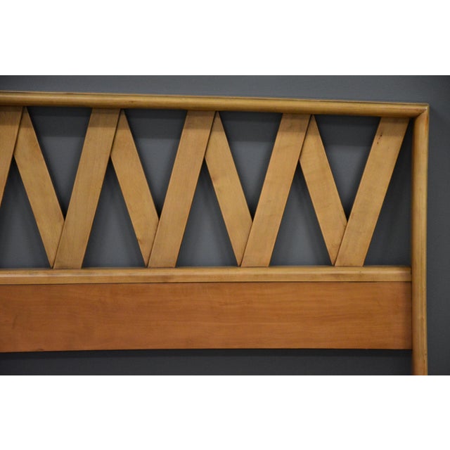 1950s Maple King Headboard by Paul Frankl for Johnson Furniture For Sale - Image 5 of 6