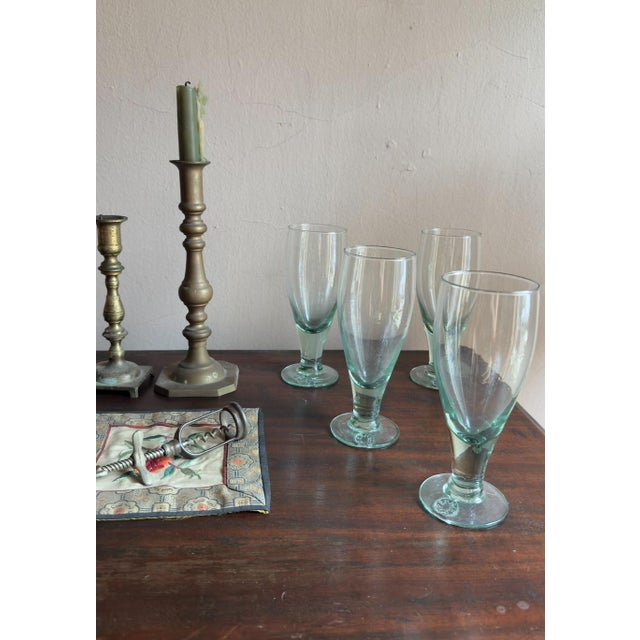 Glass Vintage Perrier Handblown Cocktail Tumblers, S/4 For Sale - Image 7 of 7