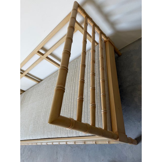 1970s 1970’s Hollywood Regency Faux Bamboo Carved Daybed Sofa For Sale - Image 5 of 12