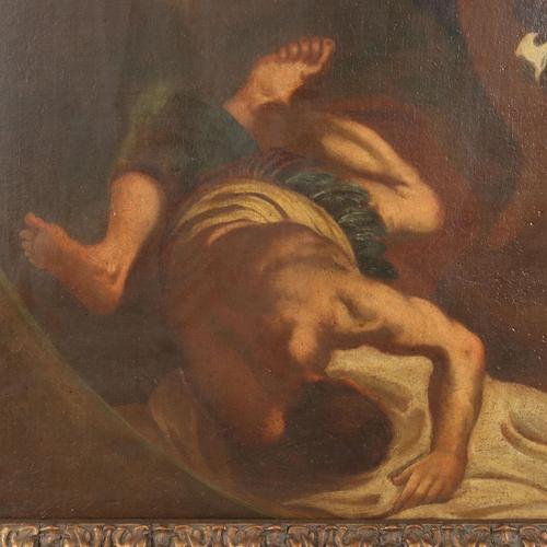 Painting with Allegory of America, 1700s, Oil on Canvas For Sale - Image 6 of 11