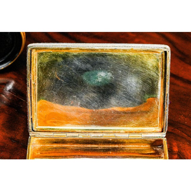Green Stunning Ornate European Continental Sterling Silver Malachite Enamel Antique Snuff Box For Sale - Image 8 of 17