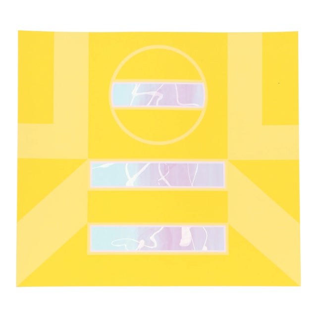 1970s Yellow Silk Screen by Carmen Cicero For Sale