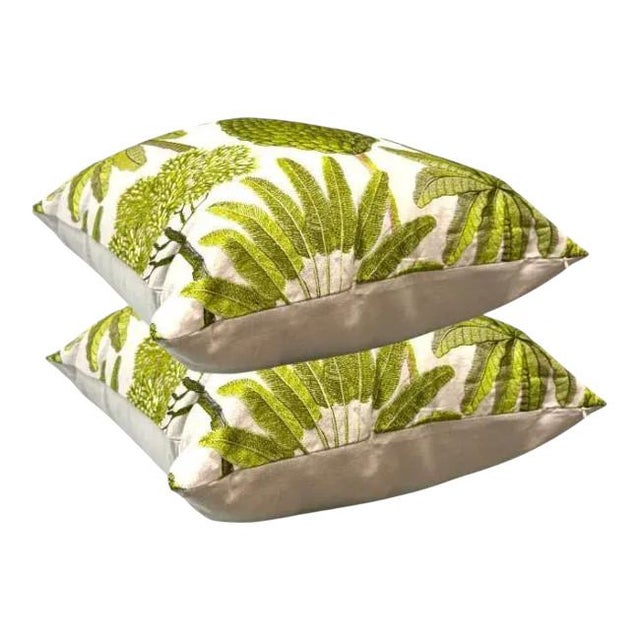 Pair of 24'' Ann Gish Majorelle Leaf Pillows For Sale In West Palm - Image 6 of 8