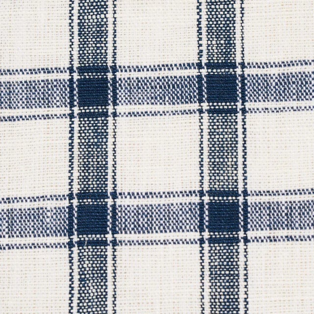 Schumacher Sample - Schumacher Crawford Linen Check Fabric in Indigo For Sale - Image 4 of 4